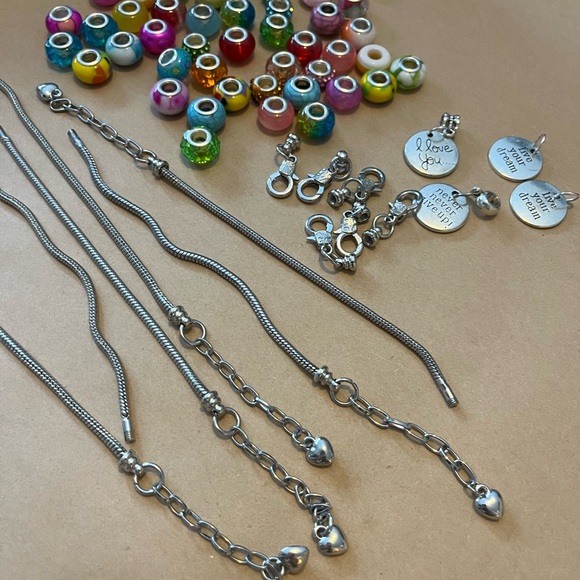 Colorful Bead and Silver Charm Bracelet Set - Picture 5 of 5